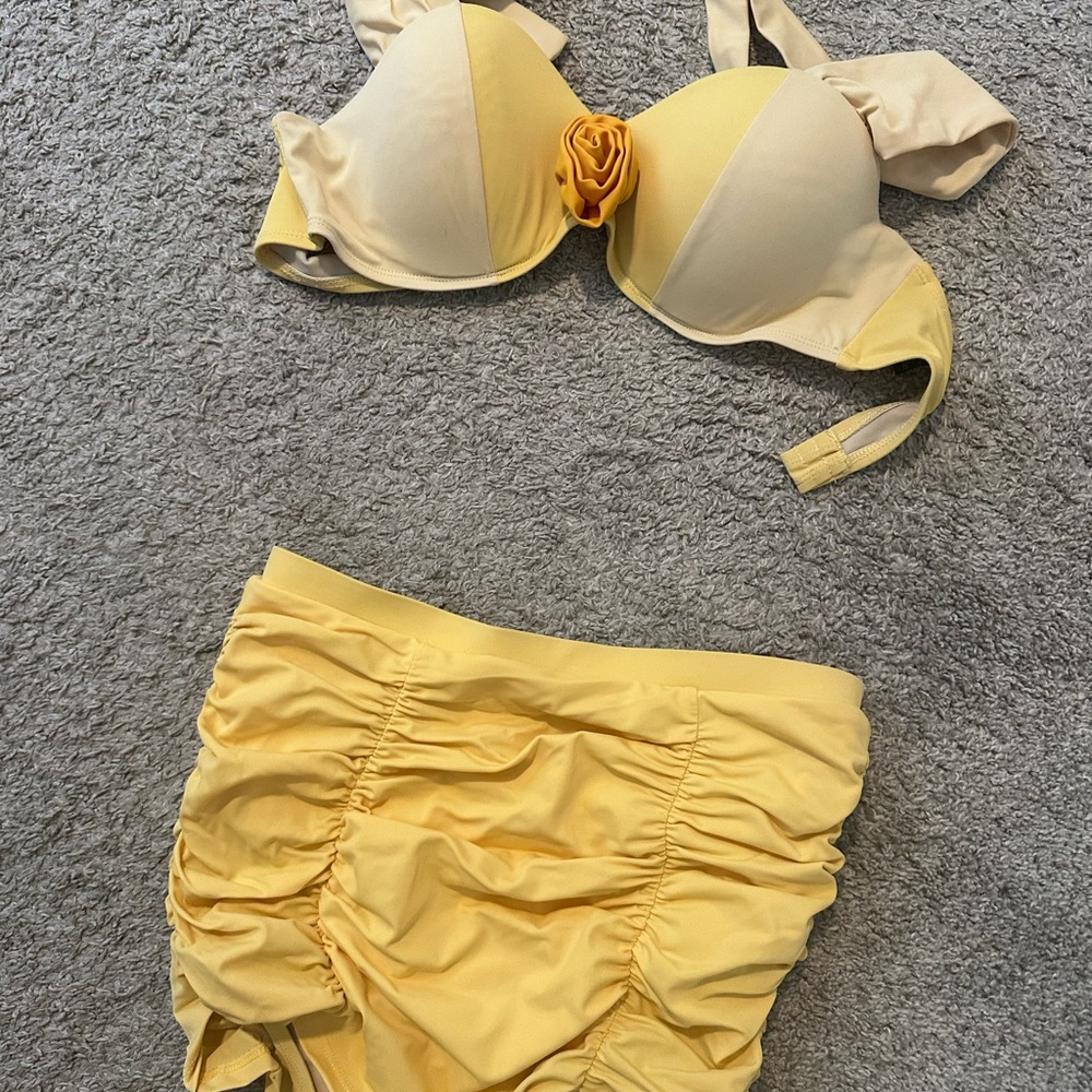 Belle Princess Yellow High-Waisted Bikini Set